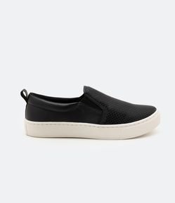 Tênis Slip On com Textura Cobra e Puxador no Calcanhar