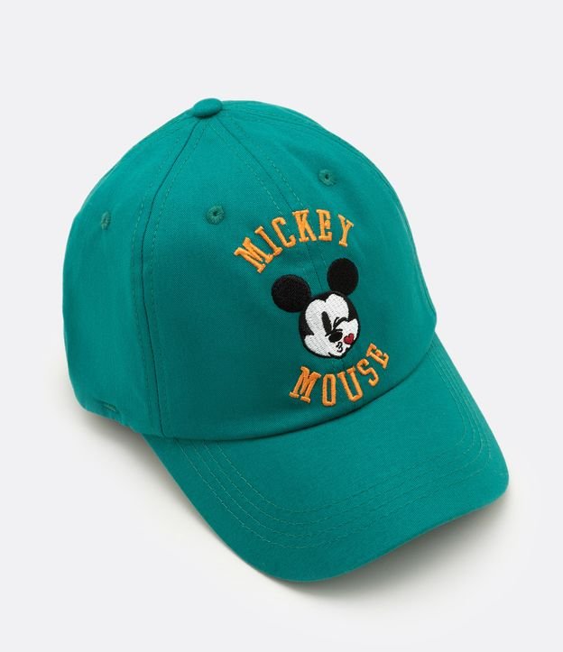 Boné em Algodão com Bordado Mickey Mouse