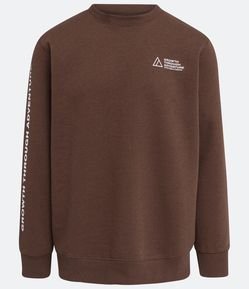 Blusão Fechado em Moletom com Lettering Growth Through Adventure