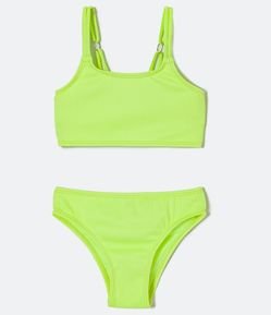 Bikini Infantil Acanalado - Talle 5 a 14 años Verde