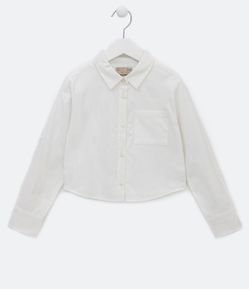 Camisa Cropped Infantil com Bolsinho - Tam 5 a 14 anos