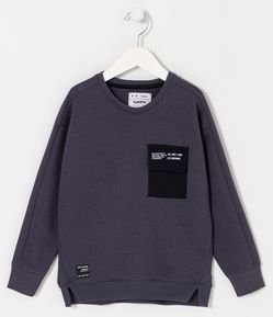 Blusão Infantil em Moletom Bolso com Lapela - Tam 5 a 14 anos