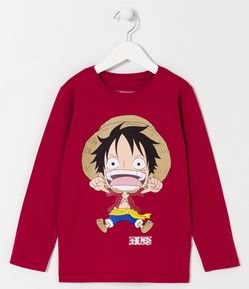 Camiseta Infantil com Estampa One Piece - Tam 7 a 14 anos