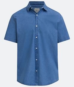 Camisa Comfort Manga Curta em Jeans