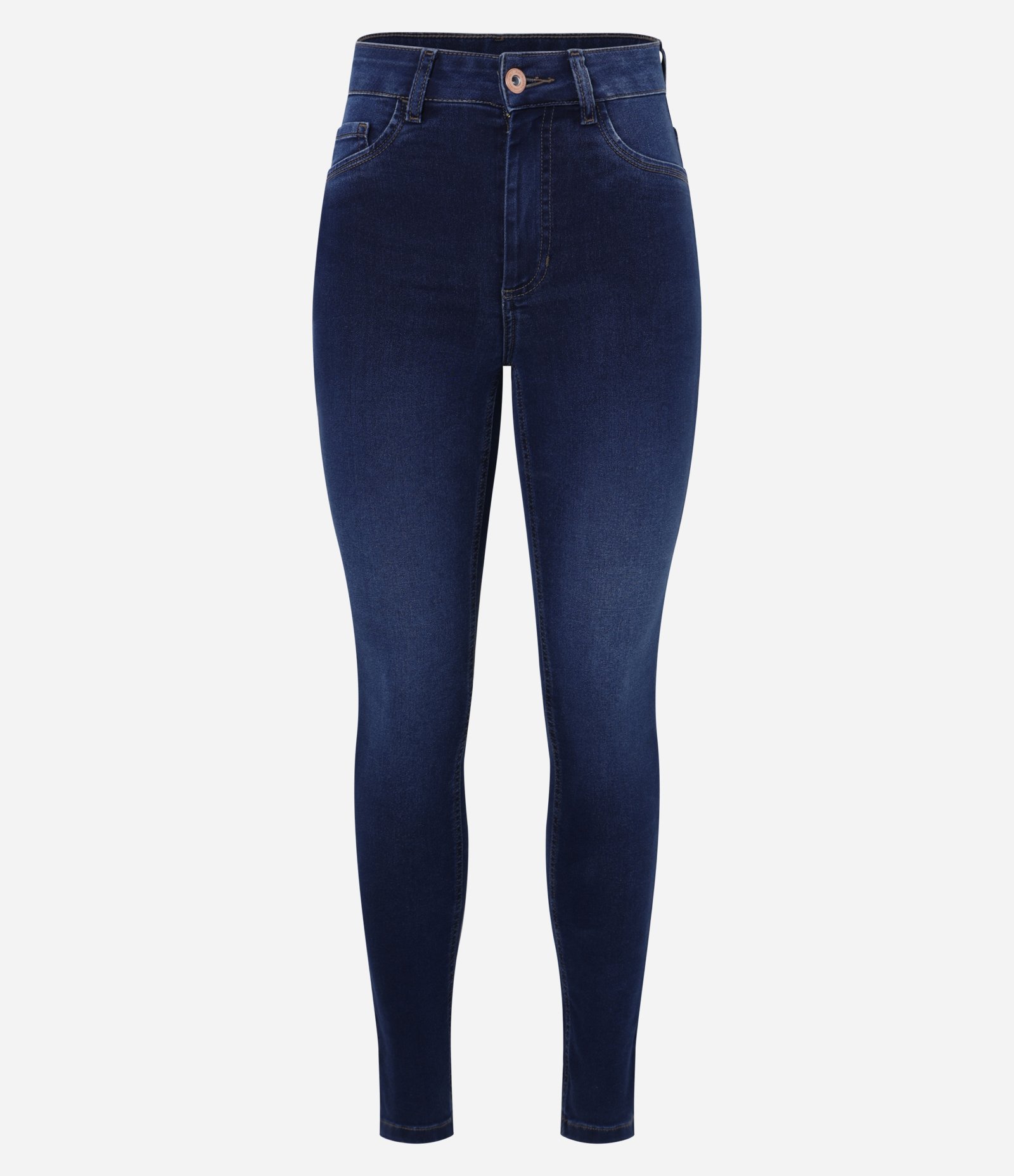 Calça Skinny em Jeans com Cintura Alta Azul 5