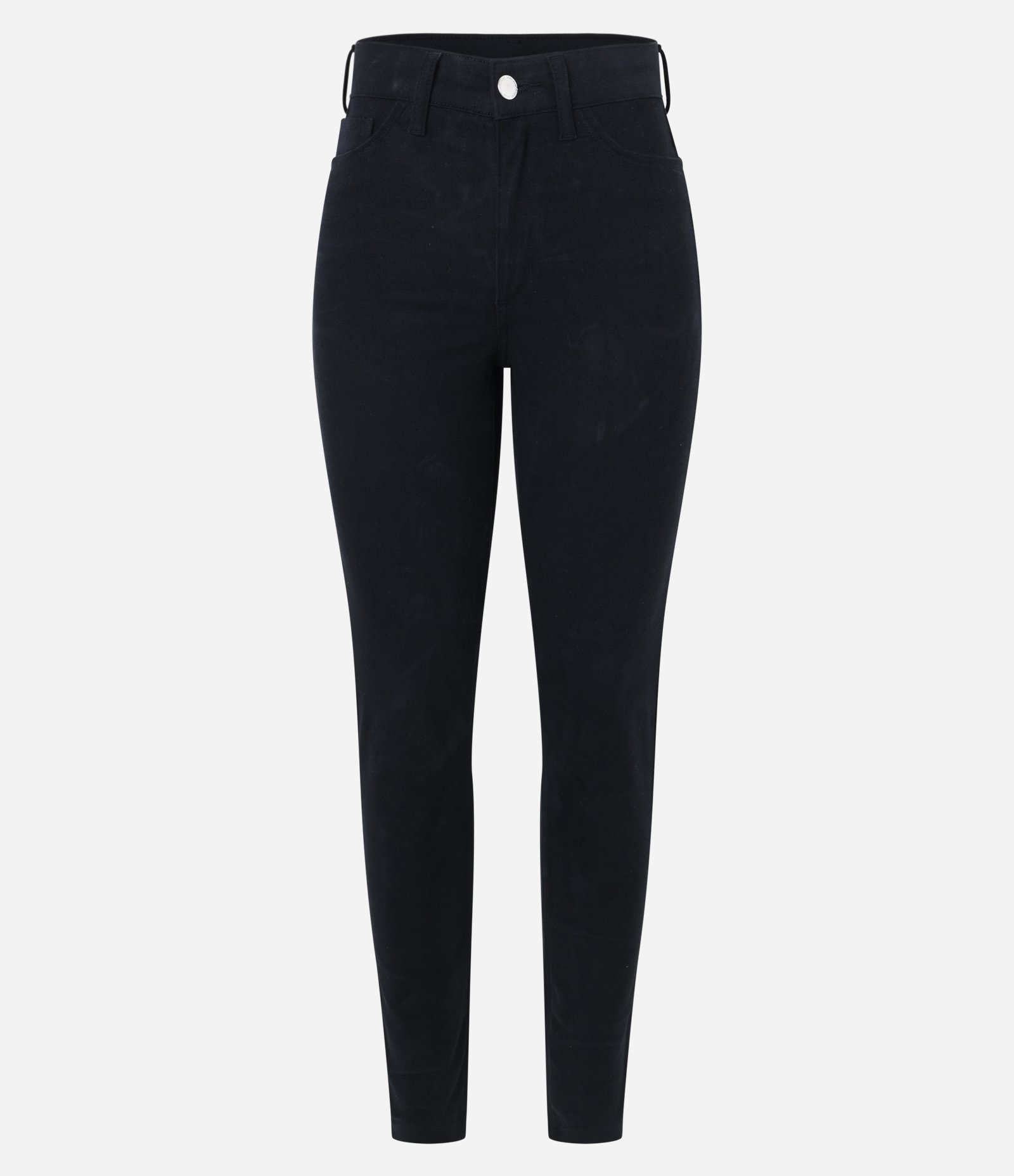 Calça Skinny Básica em Sarja com Cintura Média e Bolsos Preto 4