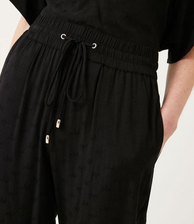 Pantalón Jogger en Viscosa con Estampado Elefantes Negro 4