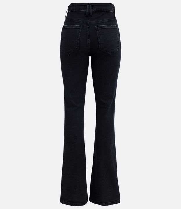 Pantalón Bootcut Jeans con Botones Delanteros Negro 6