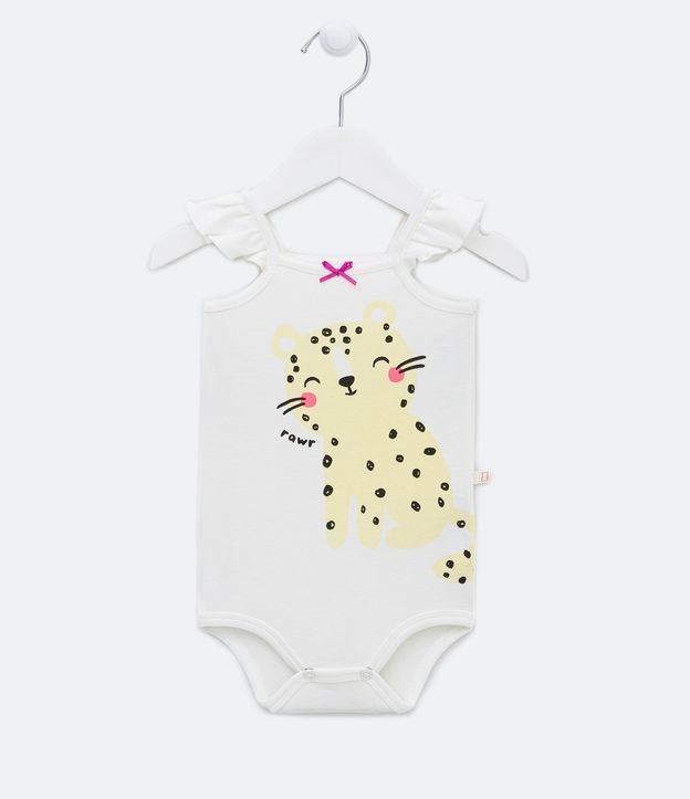 Conjunto Infantil con Estampado de Jaguar - Talle 0 a 18 meses Blanco 2