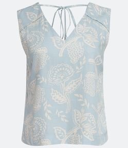 Blusa Regata em Viscose com Estampa Floral