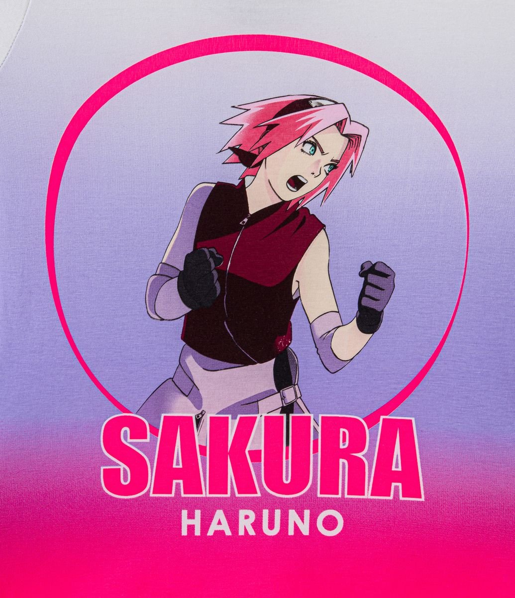 Blusa Infantil com Estampa Sakura Naruto - Tam 5 a 14 anos Preto