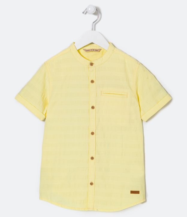 Camisa Infantil com Bolsinho e Etiquetinha Aplicada - Tam 05 a 14 Anos