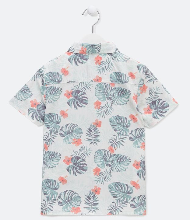 Camisa Infantil Estampado Floral - Talle 5 a 14 años Blanco 2