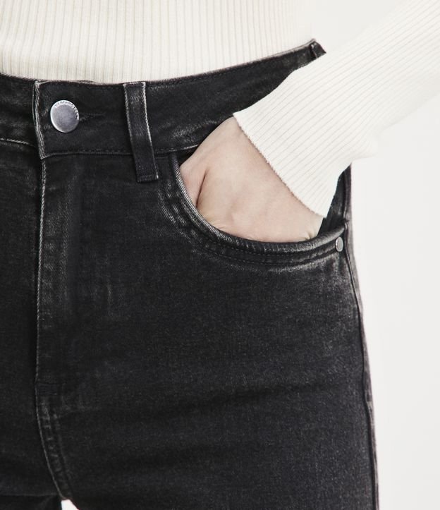 Calça Skinny Jeans com Cintura Alta Preto 4