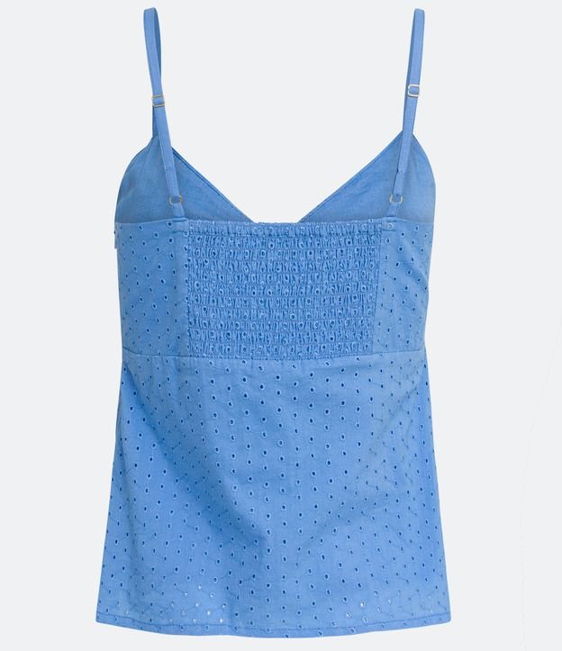 Blusa Musculosa en Laise con Lazo Frontal Azul 7