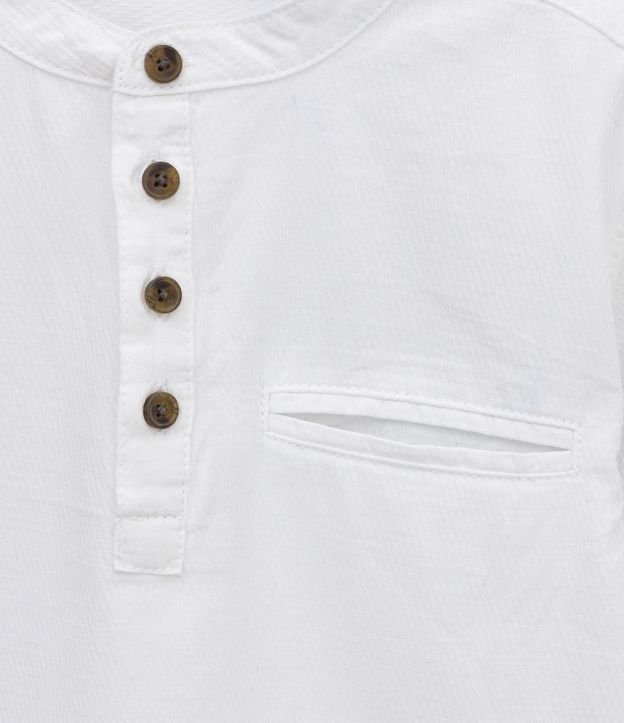 Camisa Infantil Bata con Botones - Talle 5 a 14 años Blanco 3