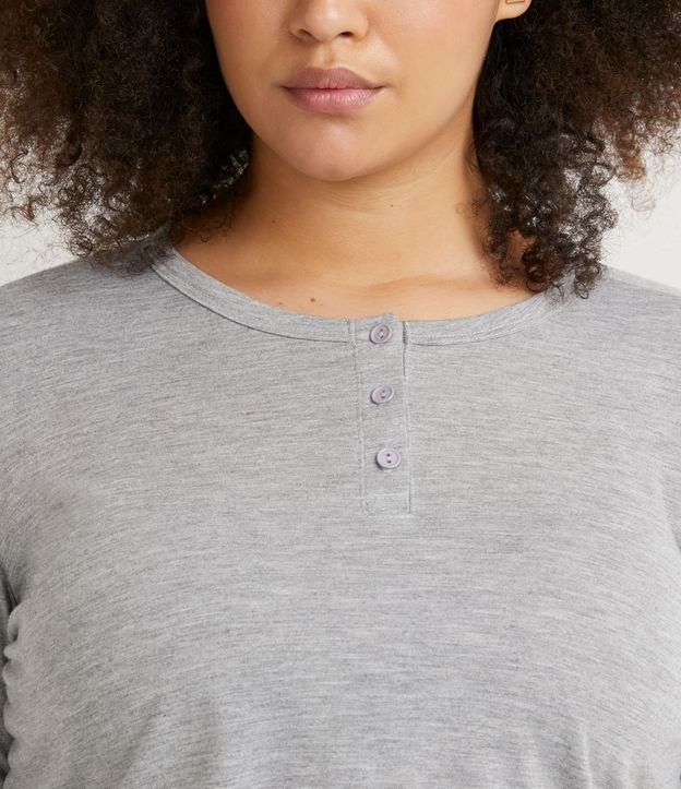 Pijama Largo en Algodón Curve & Plus Size Gris 3