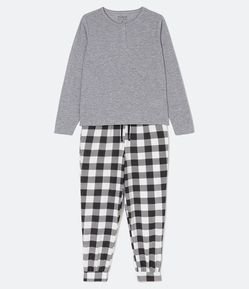 Pijama Longo em Moletinho Curve & Plus Size