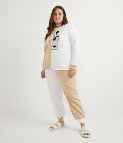 Pijama Longo em Moletinho com Estampa do Mickey Curve & Plus Size