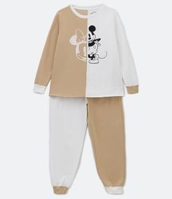 Pijama Longo em Moletinho com Estampa do Mickey Curve & Plus Size