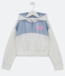 Blusão Cropped Infantil com Estampa Dream Team - Tam 5 a 14 anos