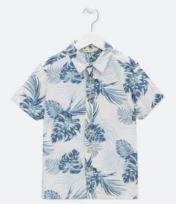 Camisa Infantil com Estampa de Folhagem - 5 a 14 Anos