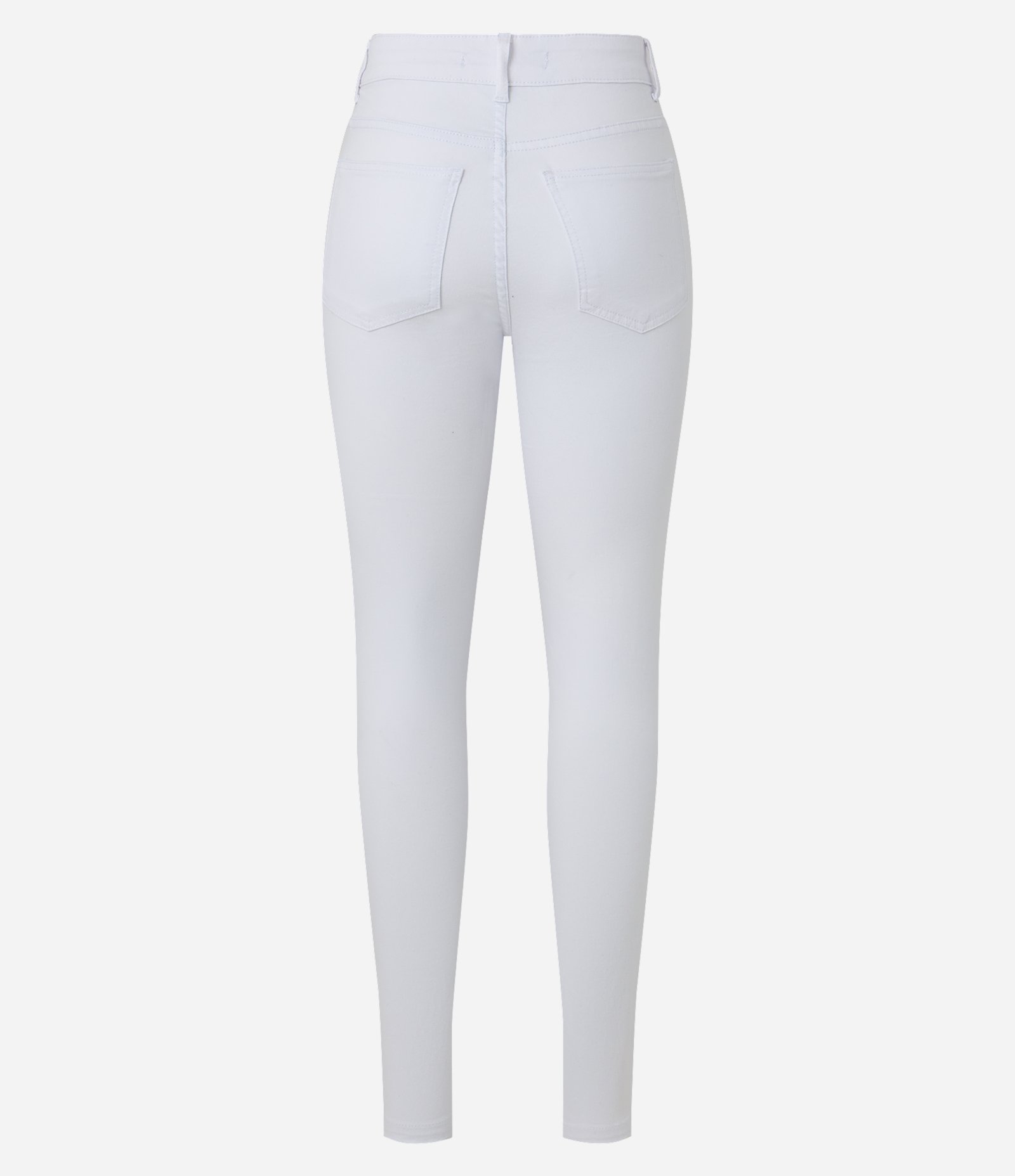 Calça Skinny em Sarja com Cintura Média e Bolsos Branco 6
