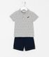 Imagem miniatura do produto Conjunto Infantil con Cuello Polo y Bordado de Dinosaurio - Talle 1 a 4 años Gris 1