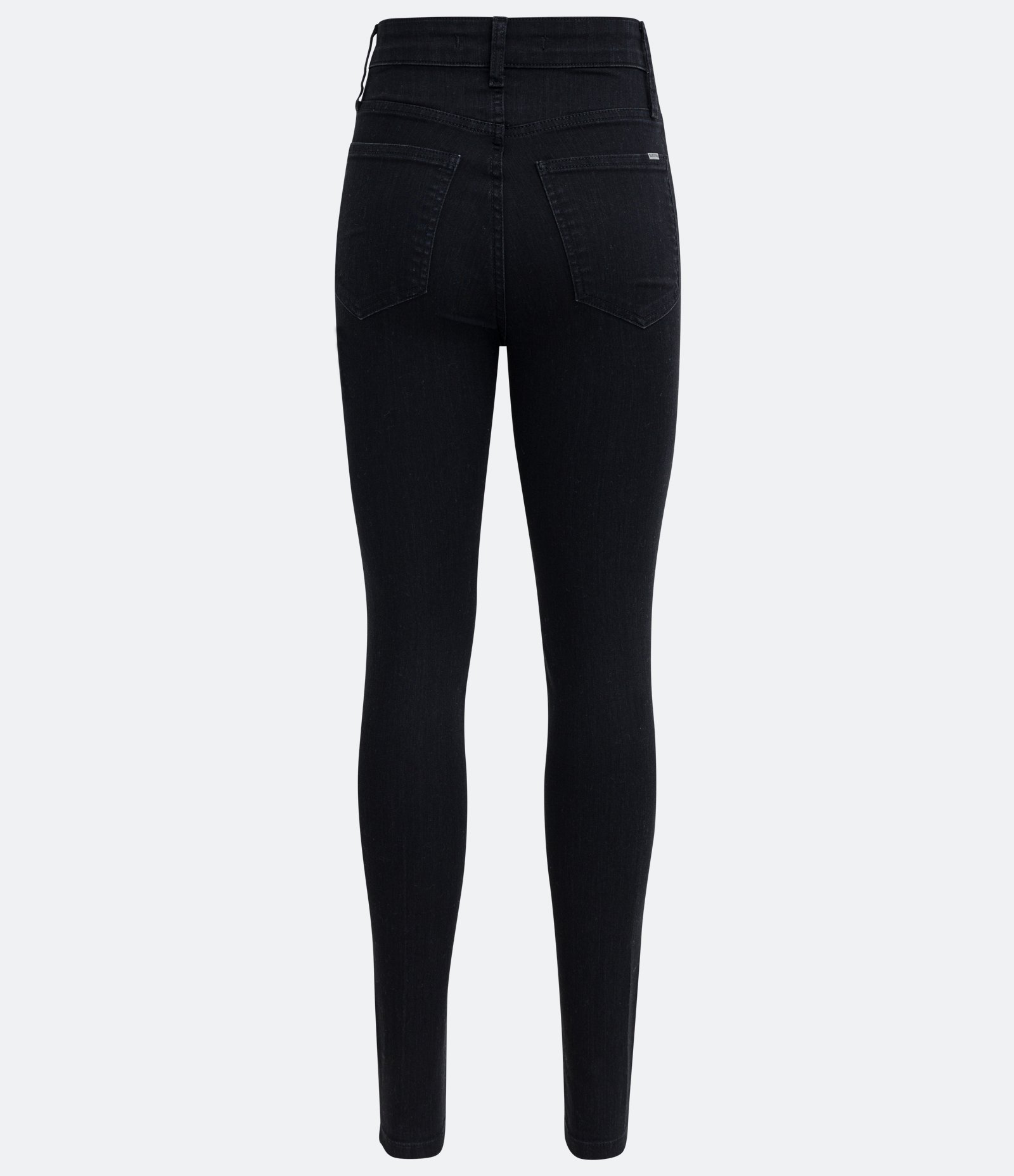 Calça Skinny Jeans com Cintura Alta e Bolsos Preto 7