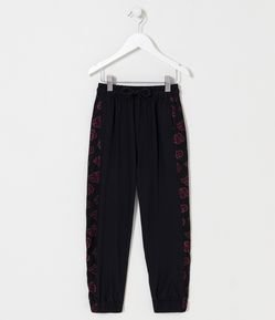 Calça Infantil com Recortes Laterais Estampa Akatsuki Naruto - Tam 5 a 14 Anos