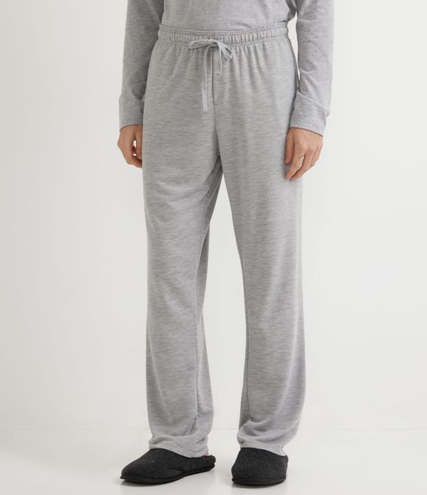 Calça de Pijama em Moletinho com Cós Elástico