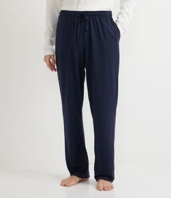 Calça de Pijama em Moletinho com Cordão e Bolsos