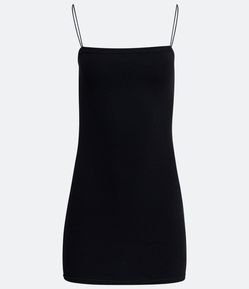 Vestido Curto em Algodão Canelado com Alcinhas