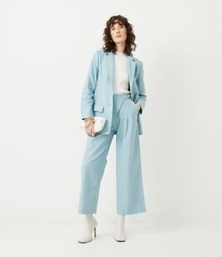 Calca Wide Leg em Linho com Cós Diferenciado