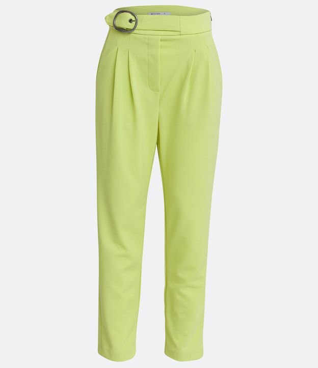Pantalón Zanahoria en Crepé con Aro en la Cintura Verde 6