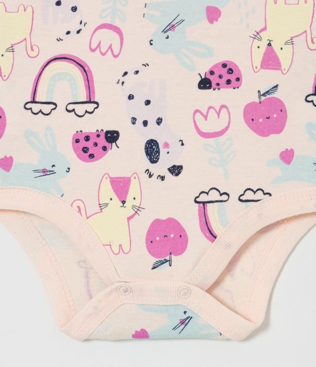 Conjunto Infantil en Suedine con Estampado de Animalitos - Talle 0 a 12 meses Rosado 4