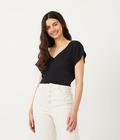 Blusa Básica em Algodão com Manga Curta