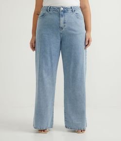 Calça Wide Leg em Jeans Delavê Curve & Plus Size