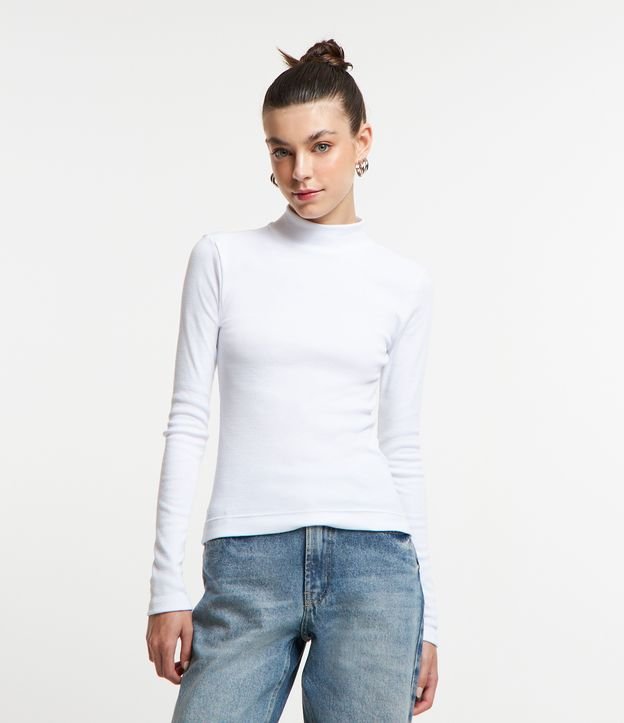 Camiseta Lilax Menina Manga Longa - Algodão 95% - Gola Redonda - Branco - Tamanho 6