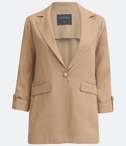 Blazer em Linho com Detalhe na Manga