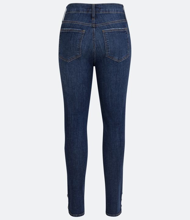 Calça Skinny Jeans com Botões na Barra Azul 9
