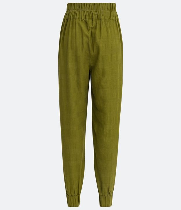 Pantalón Jogger en Algodón con Bolsillos Delanteros y Cintura Elástica Verde 6