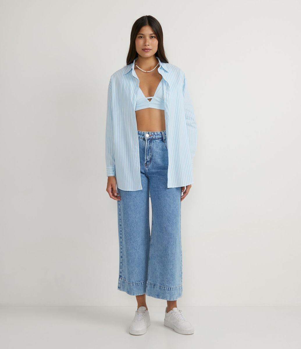 camisa alongada verde