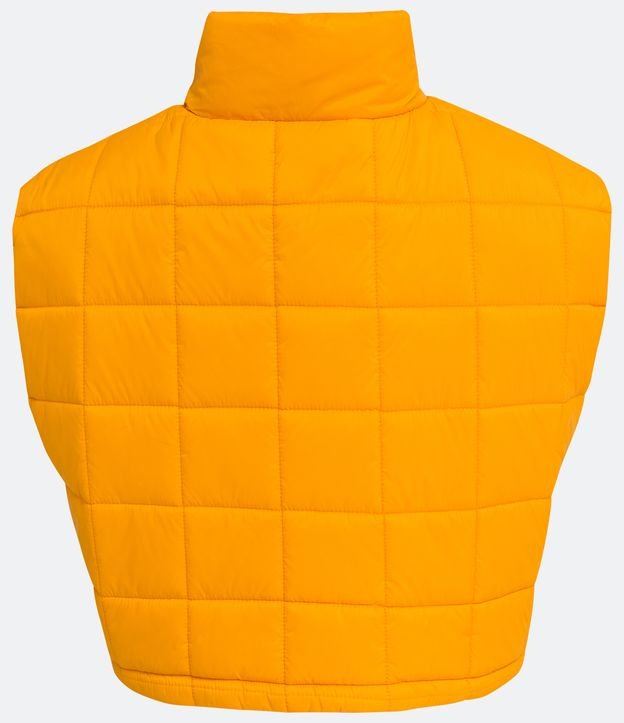 Chaleco Cropped Puffer en Poliamida con Cuello alto Amarillo 6