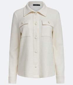 Camisa Manga Longa em Viscose com Efeito Tweed