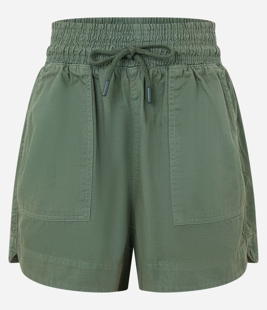 Short Runner em Liocel com Bolsos Aplicados Verde Militar