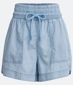 Short Runner em Liocel com Cós Elásticos e Bolsos Aplicados