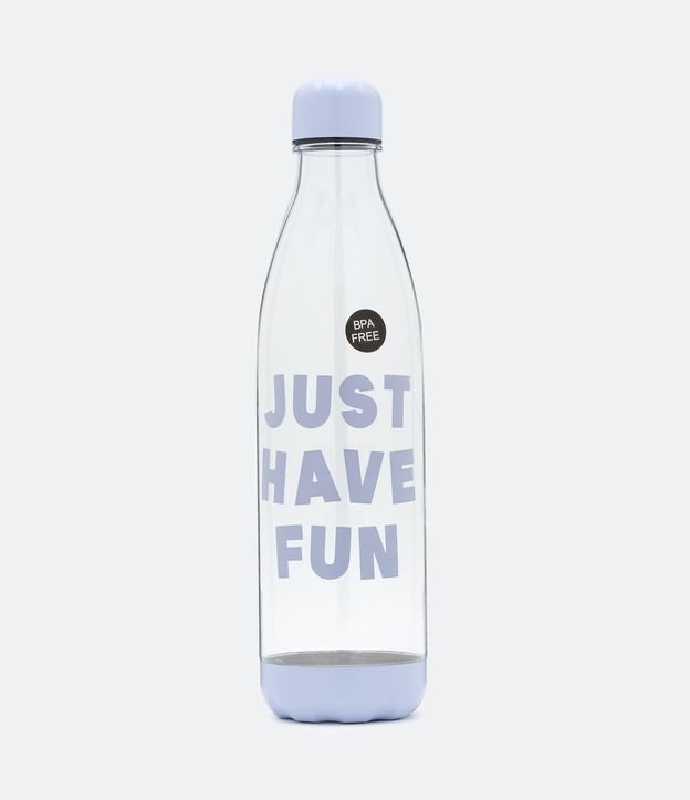 Garrafa em Plástico com Estampa em Lettering "Just Have Fun" Capacidade para 1 Litro