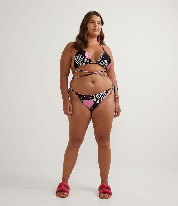 Biquíni Calcinha em Poliamida Estampado com Lacinho Curve & Plus Size