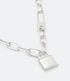 Imagem miniatura do produto Collar Médio en Metal con Eslabones Ovalados y Colgante de Candado Plata 1